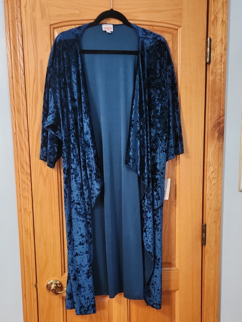 LuLaRoe Navy Blue Velvet Open-Front Cape